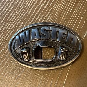 Belt Buckle w/ Bottle Opener - “Wasted”